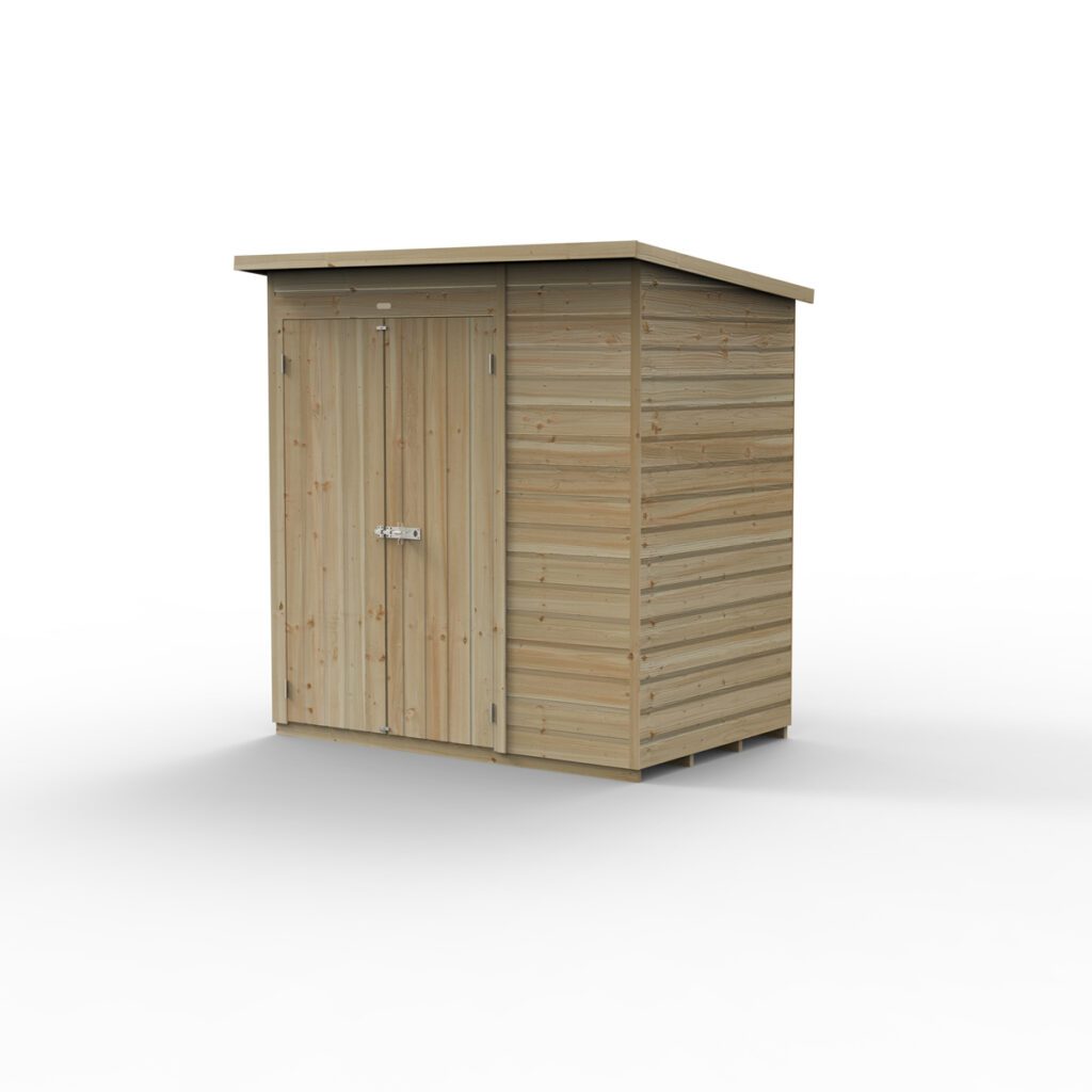 Beckwood 6×4 Pent Shed – No Windows – Double Door with Installation 5013053204092 2